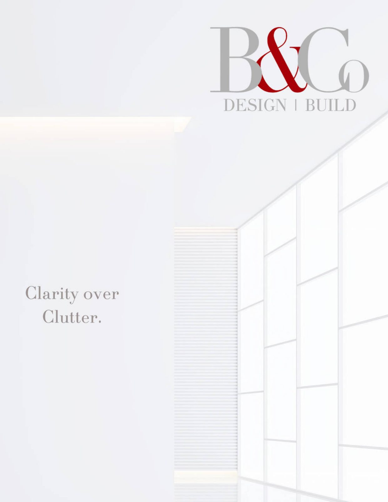 B&Co. Design | Build magazine cover — a white gallery interior