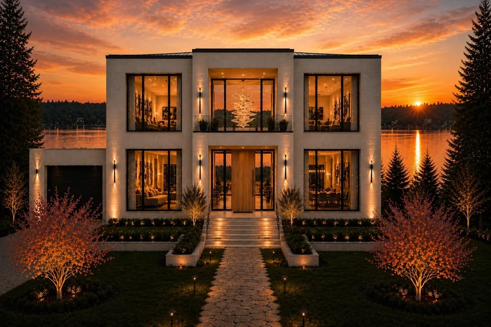 124 Lionshead Drive West — dusk elevation