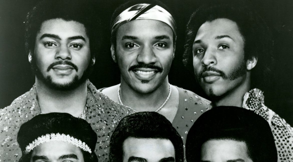 The Isley Brothers: Top Row: Mrvin Isley, Ernie Isley, Chris Jasper. Bottom Row: Rudolph Isley, Ronnie Isley, Kelly Isley